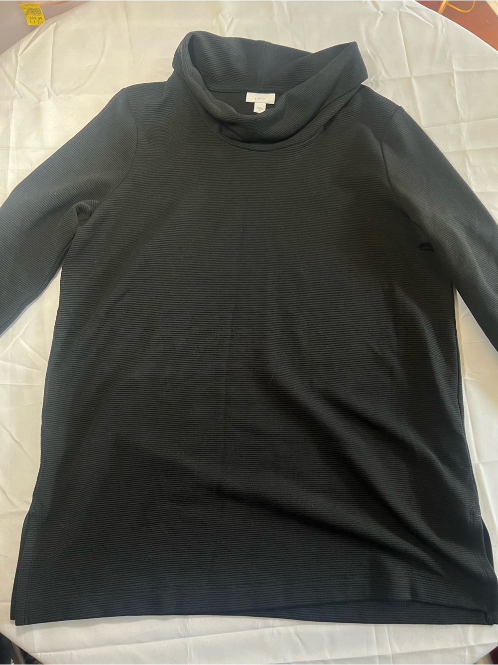 J. Jill Black Ribbed Funnel Neck Sweater
